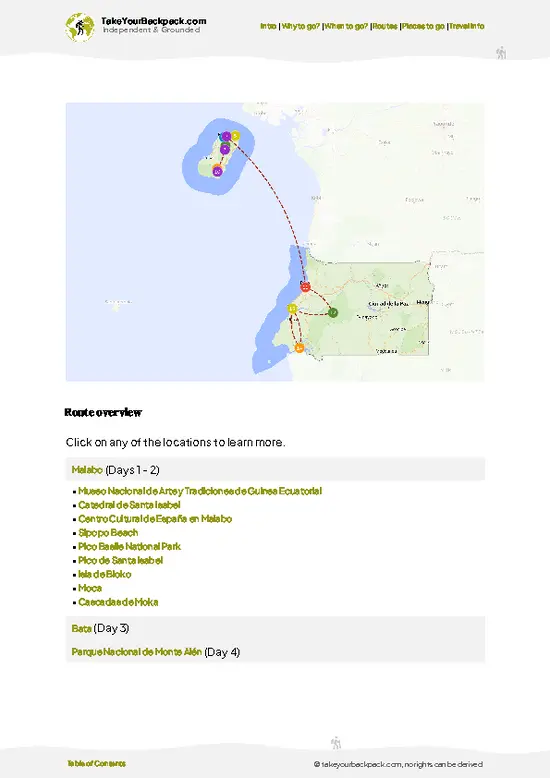 example page 4 from our offline Travel Guide for Equatorial Guinea